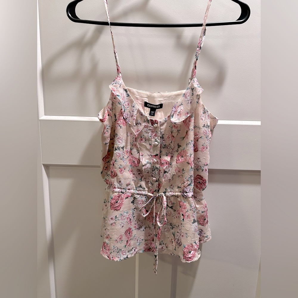 Floral Spaghetti Strap Blouse